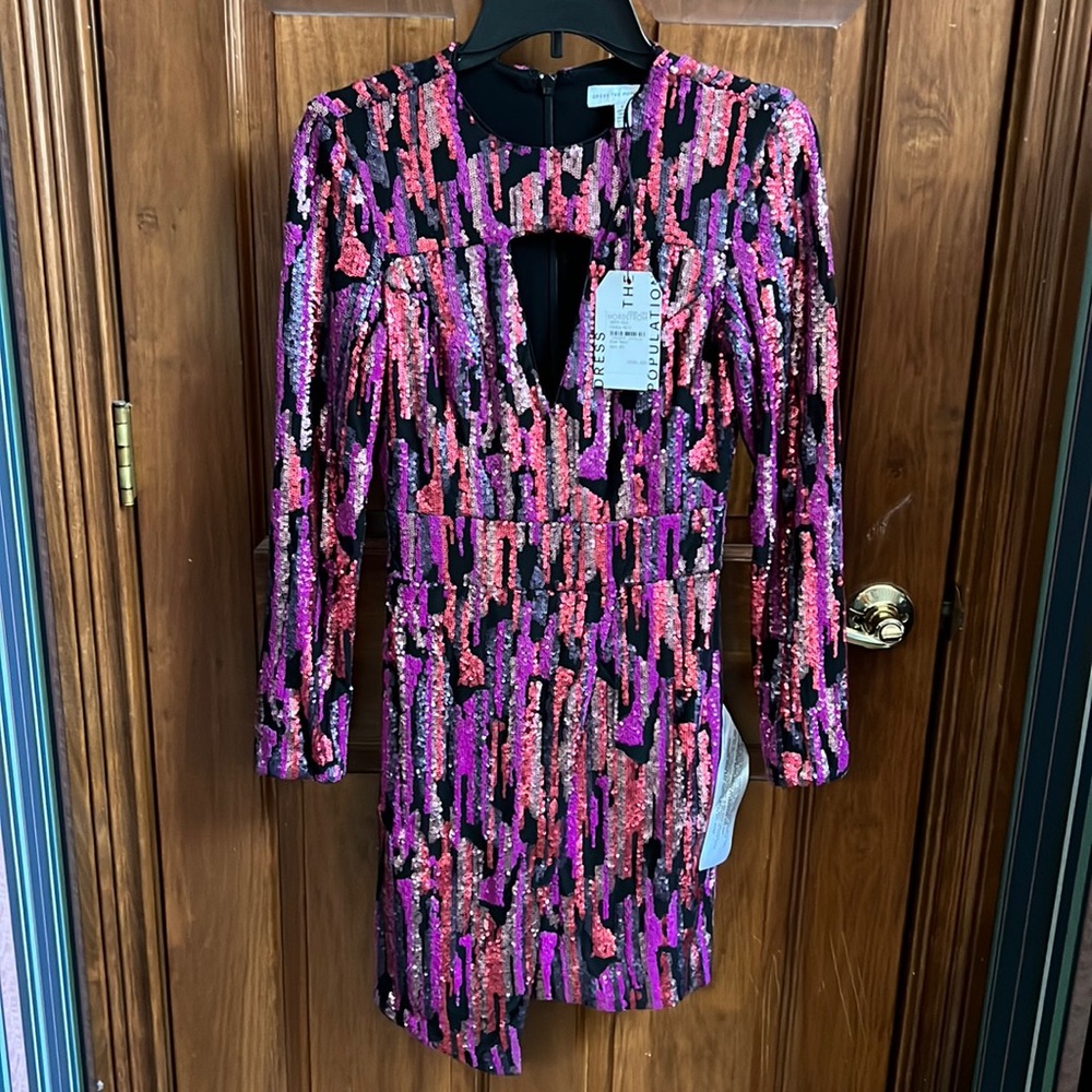 Dress the population sequined dress